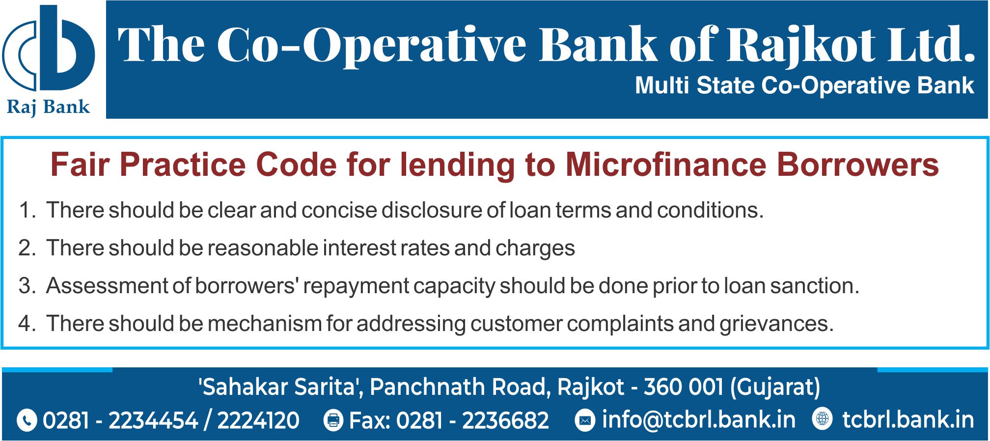 Fair Practice Code Downloads | The Co-Operative Bank of Rajkot Ltd.